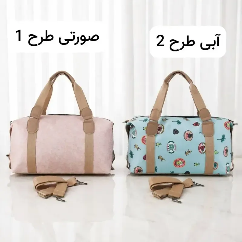 ساک مسافرتی و استخری پارچه ای کره ای با بند بلند و زیپ - تصویر 6