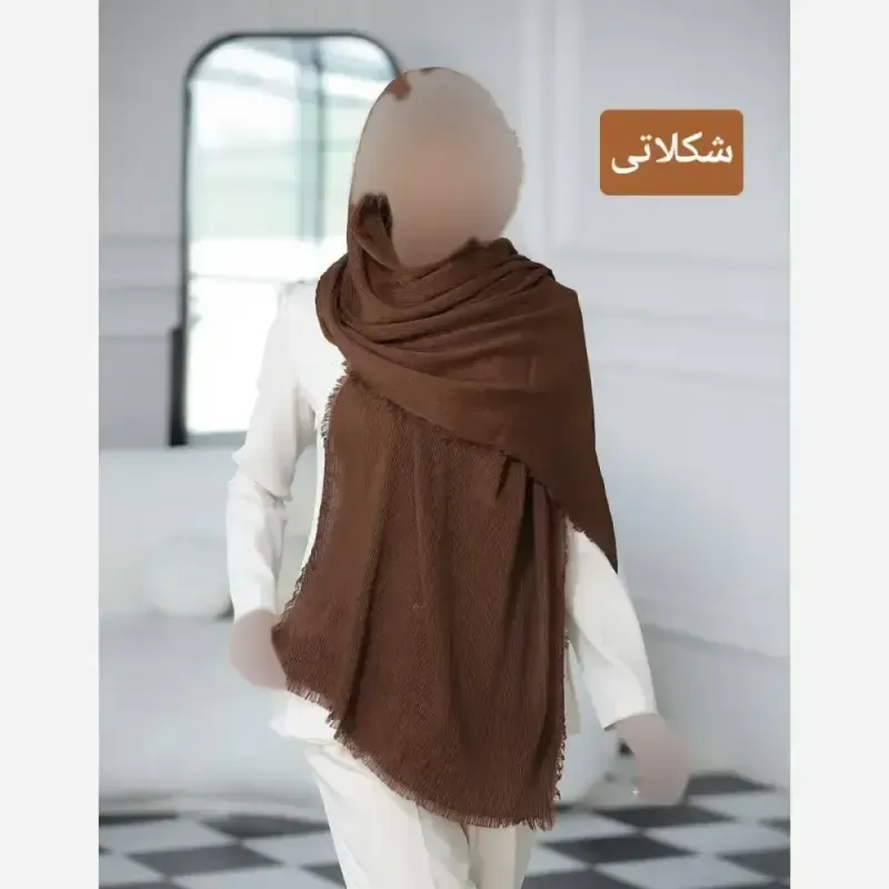 شال ریزپلیسه نخی برشکا قواره 200 در 75 سانت تابستانی - تصویر 7