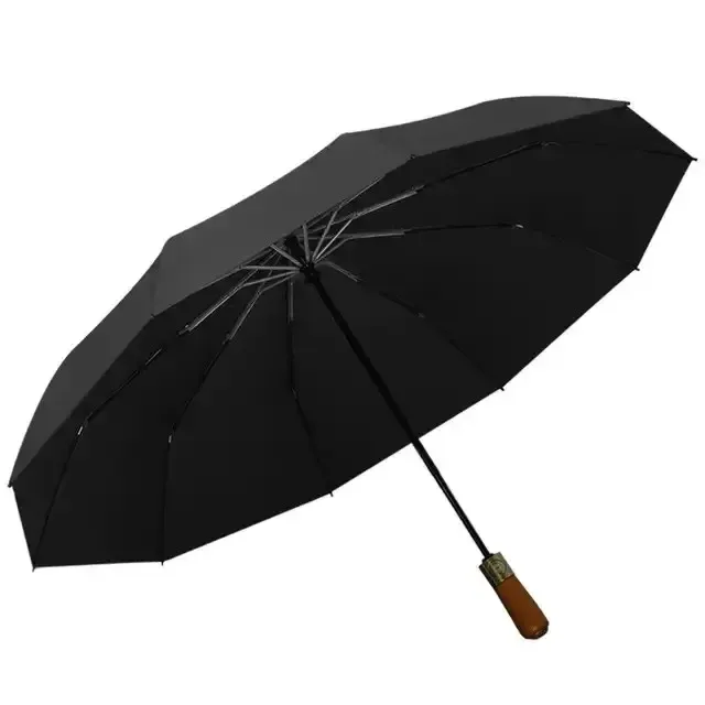 چتر اتوماتیک طوفان دسته چوب 10 فنر قواره بزرگ ضد باد دو نفره واترپروف آب گریز - تصویر 2
