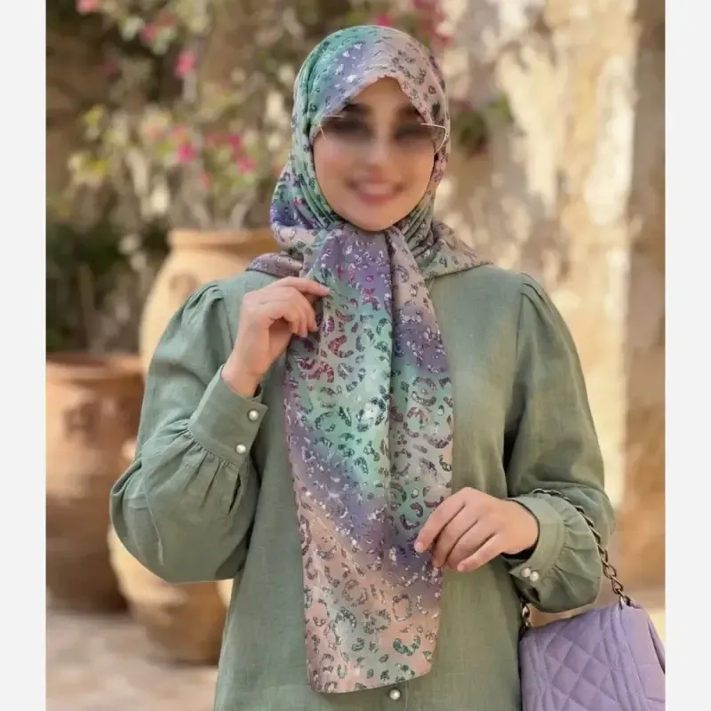 روسری نخی طرح آنجل قواره 110 دخترانه شاد - تصویر 5