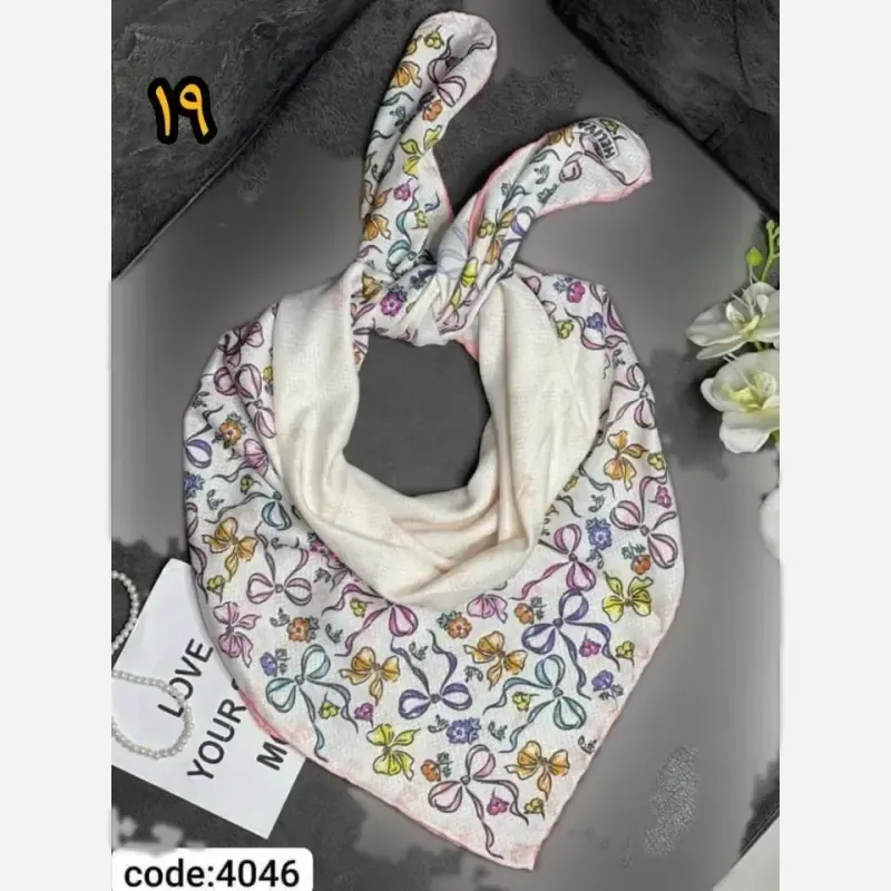 روسری سوپرنخ دخترانه دست دوز قواره 100 سانت فانتزی - تصویر 5