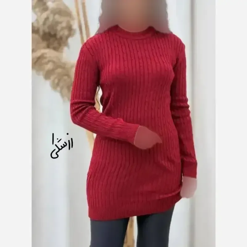 تونیک بافت گپ زنانه ماهلین فری سایز الیاف آکریلیک ترک قد 85 سانت - تصویر 7