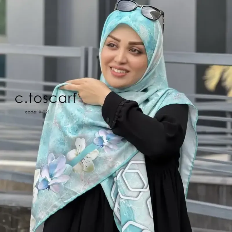 روسری نخ کاستوم طرح مریم قواره بزرگ 140 سانتیمتر سیتو - تصویر 4