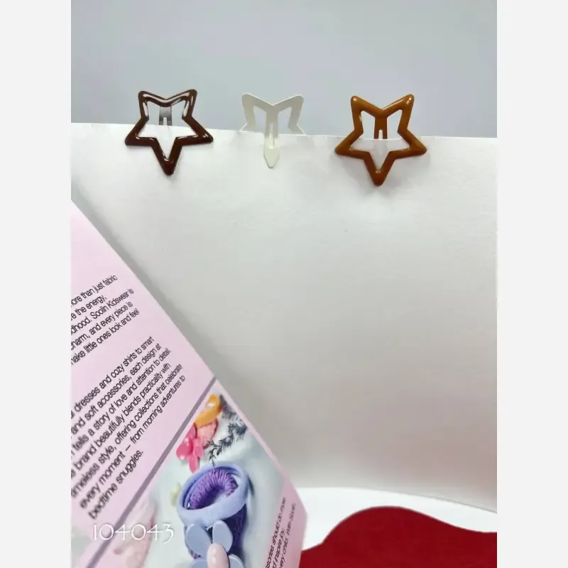 پک سه عددی گیره مو تق تقی طرح ستاره در سه رنگ مختلف - تصویر 3