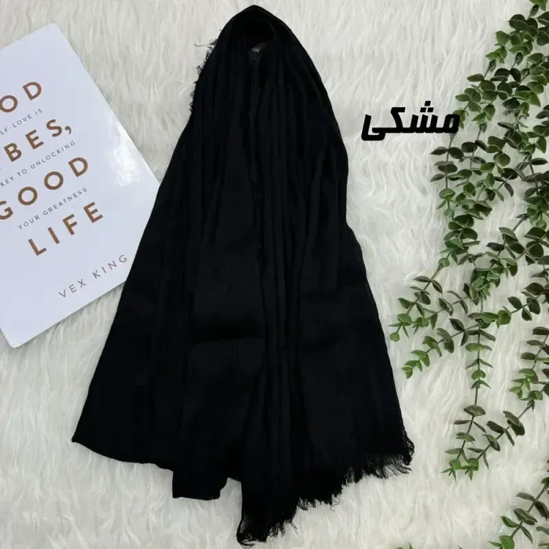 شال ساده دوردوز سوپر کنفی نخی قواره 185 در 60 سانت - تصویر 3