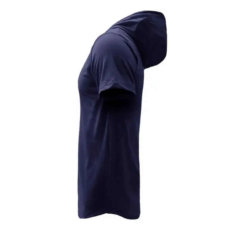 تی شرت آستین کوتاه کلاه دار مردانه سورمه ای طرح dream سایز L XL XXL - تصویر 4
