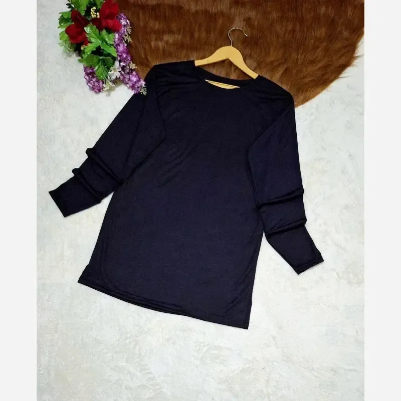 زیر سارافونی آستین دار نخی اسپان رنگ مشکی سایز 1 و 2 - تصویر 5