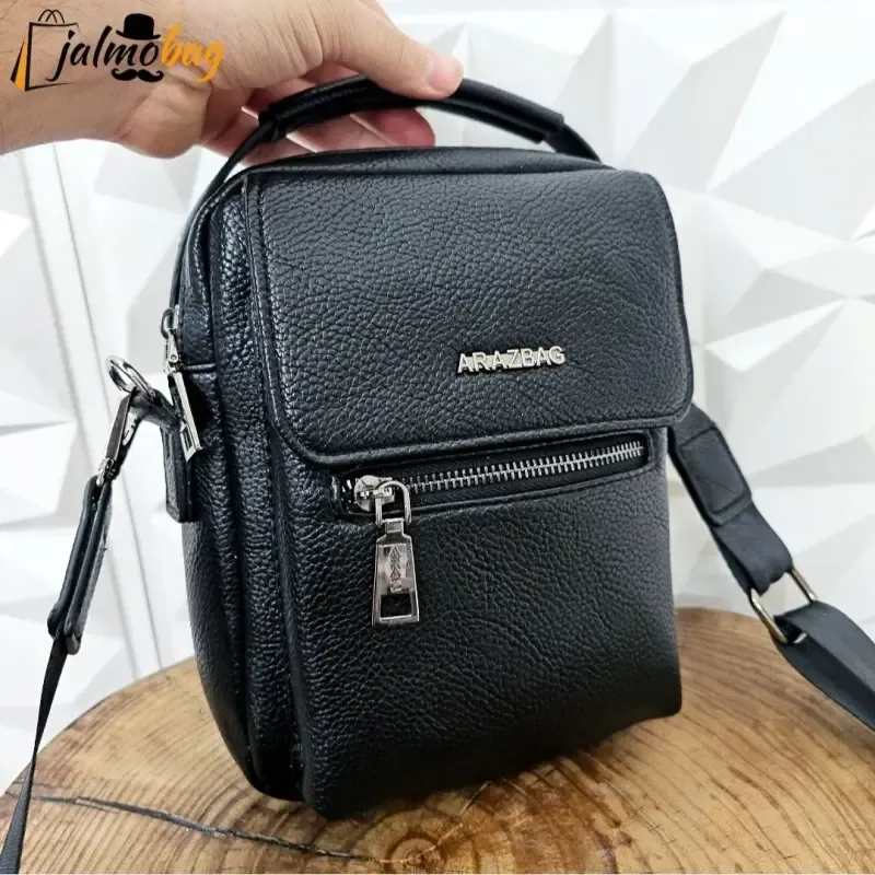 کیف دستی دوشی چرم خارجی ضد خش مدل ورزشی جیبی - تصویر 9
