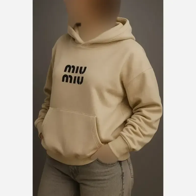 هودی زنانه دورس داخل کرکی طرح miumiu فری سایز - تصویر 4