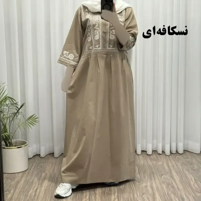 پیراهن لینن زامفورس فری سایز زنانه تا سایز 48 چهارفصل شیک و راحت بدون آبرفت و رنگ رفت کمربنددار - تصویر 3