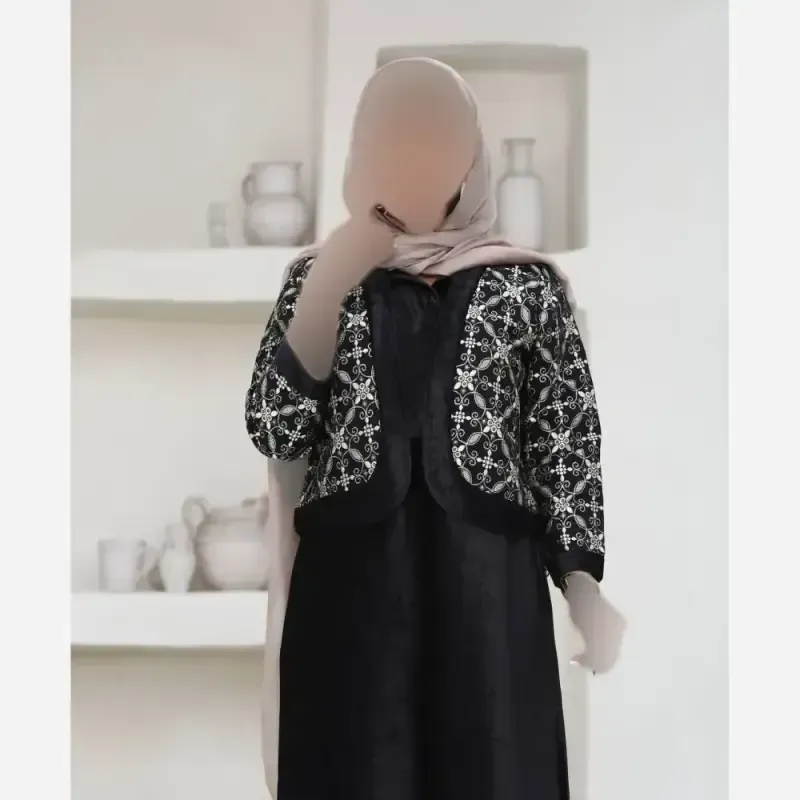 کت تک زنانه مخمل خرجکار هندی مدل نیلناز فری سایز - تصویر 3