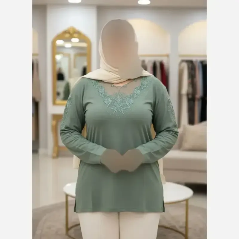 شومیز گیپوردار مجلسی مدل مهگل پارچه ویسکوز تیپ لاکرا فری سایز - تصویر 17