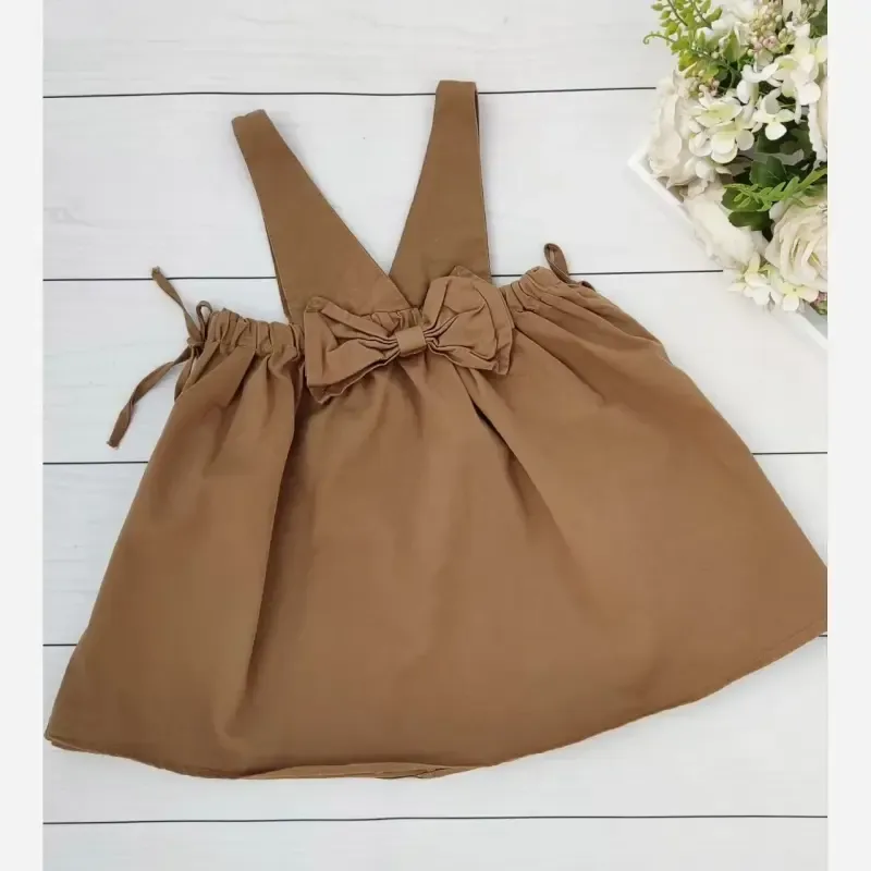 ست بلوز و سارافون کتان دخترانه وارداتی مناسب 4 تا 11 سال - تصویر 6