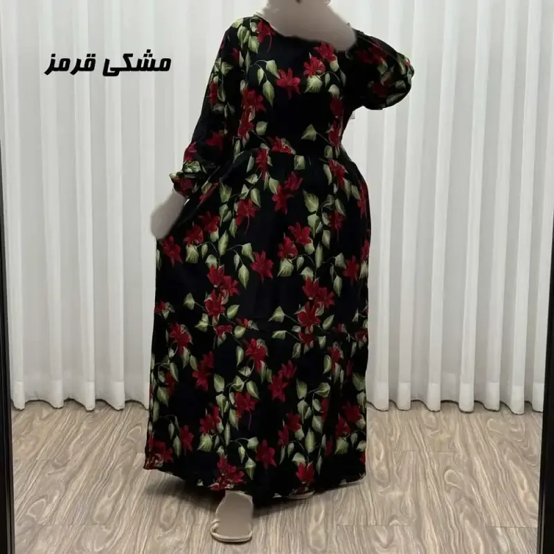پیراهن ساحلی زنانه نخی مدل پامچال فری سایز - تصویر 2