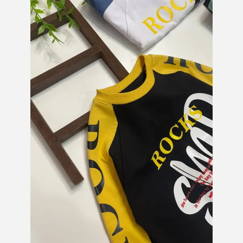 بلوز بچگانه طرح ROCKS مناسب 3 تا 14 سال - تصویر 2