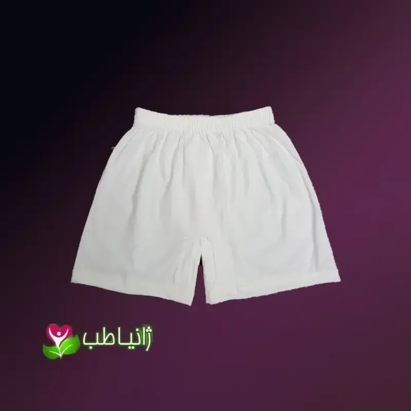 پک 4 عددی شورت پادار مردانه نخی سایز M کرم روشن ژانیاطب - تصویر 3