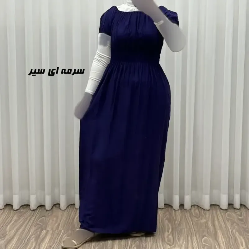 پیراهن ساحلی نخی زنانه و دخترانه آستین کوتاه فری سایز مدل باربی - تصویر 7