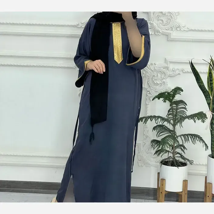 پیراهن ساحلی نخی شسته شده فری سایز زنانه تا سایز 52 کمربنددار بدون آبرفت و رنگ رفت - تصویر 9