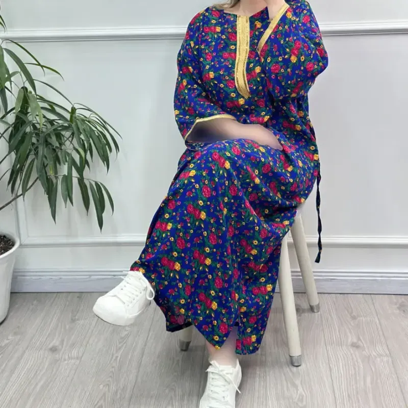 پیراهن ساحلی زنانه ترکمنستان طلاکوب گل ریز فری سایز تا 54 جنس نخی چهارفصل شیک - تصویر 9