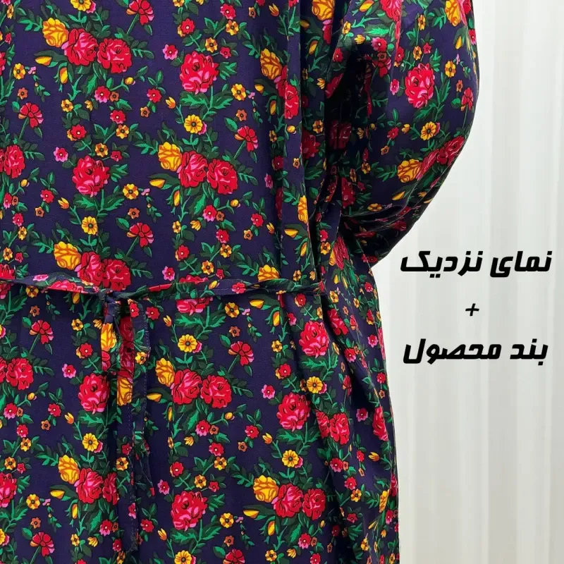 پیراهن ساحلی زنانه ترکمنستان طلاکوب گل ریز فری سایز تا 54 جنس نخی چهارفصل شیک - تصویر 10