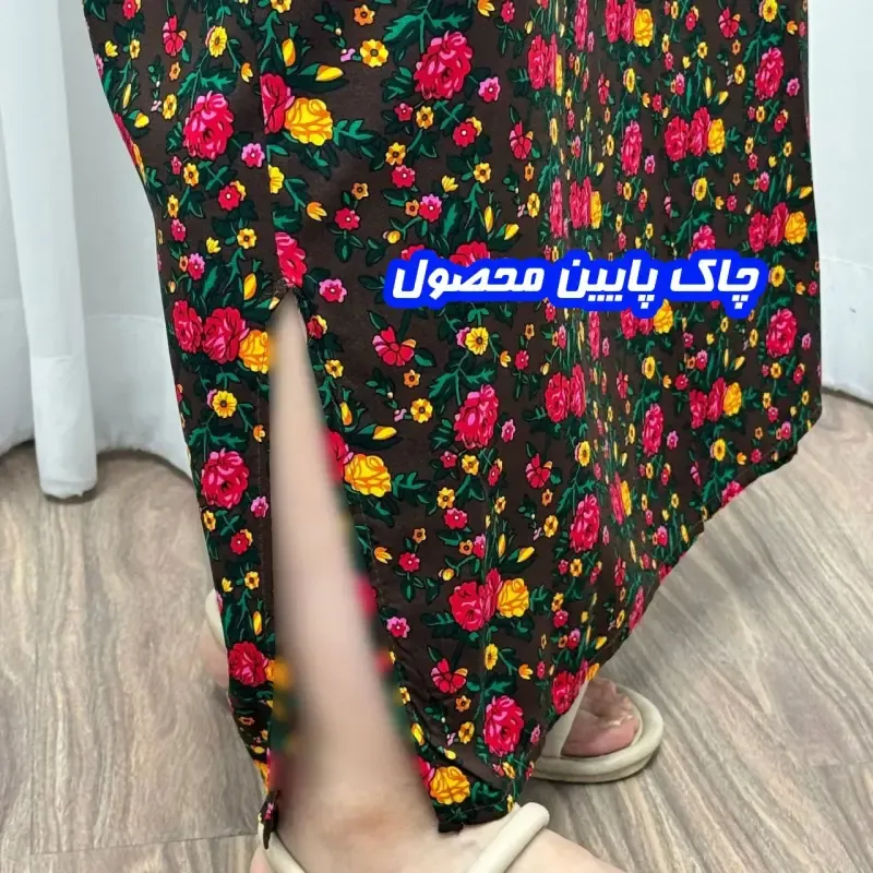 پیراهن ساحلی زنانه ترکمنستان طلاکوب گل ریز فری سایز تا 54 جنس نخی چهارفصل شیک - تصویر 12