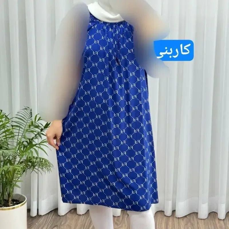 سارافون نخی زنانه فری سایز تا 56 چهارفصل تنخور شیک و راحت مناسب باردار و روزمره - تصویر 2