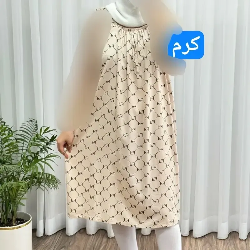 سارافون نخی زنانه فری سایز تا 56 چهارفصل تنخور شیک و راحت مناسب باردار و روزمره - تصویر 3