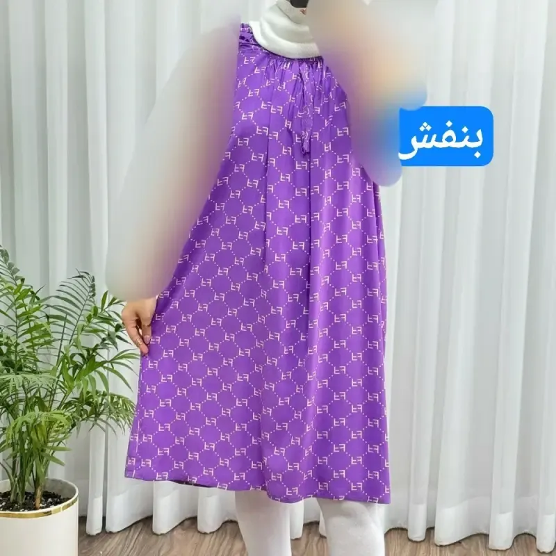 سارافون نخی زنانه فری سایز تا 56 چهارفصل تنخور شیک و راحت مناسب باردار و روزمره - تصویر 4