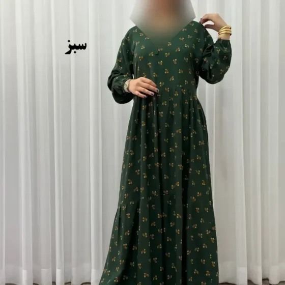پیراهن ساحلی زنانه گلریز نخی فری سایز تا 48 آیدایی کمربند دار شیک و راحت چهارفصل