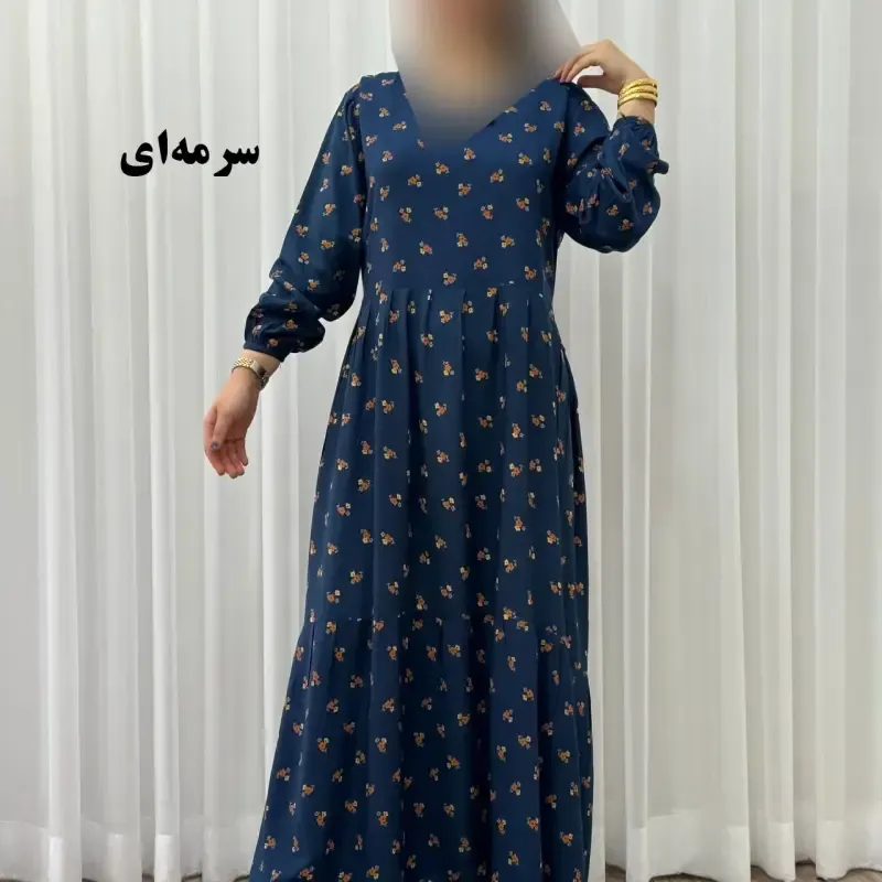 پیراهن ساحلی زنانه گلریز نخی فری سایز تا 48 آیدایی کمربند دار شیک و راحت چهارفصل - تصویر 2