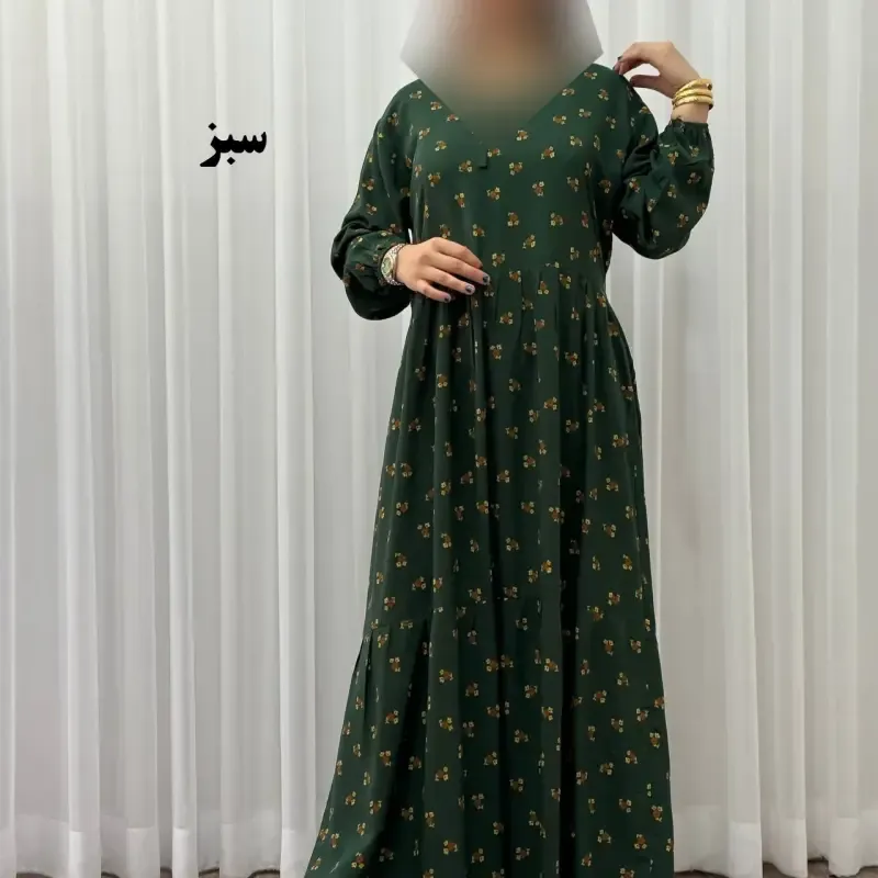 پیراهن ساحلی زنانه گلریز نخی فری سایز تا 48 آیدایی کمربند دار شیک و راحت چهارفصل - تصویر 7