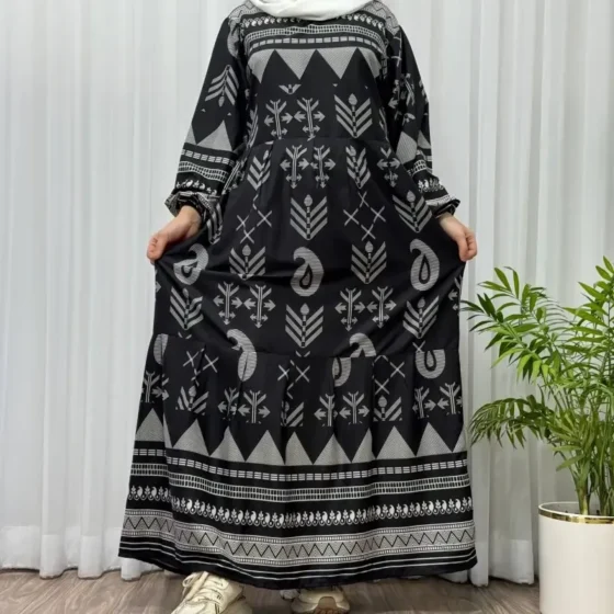 پیراهن ساحلی زنانه بوگاتی مدل ترمه آسمانی فری سایز تا 48 آبرفت و رنگ رفت ندارد