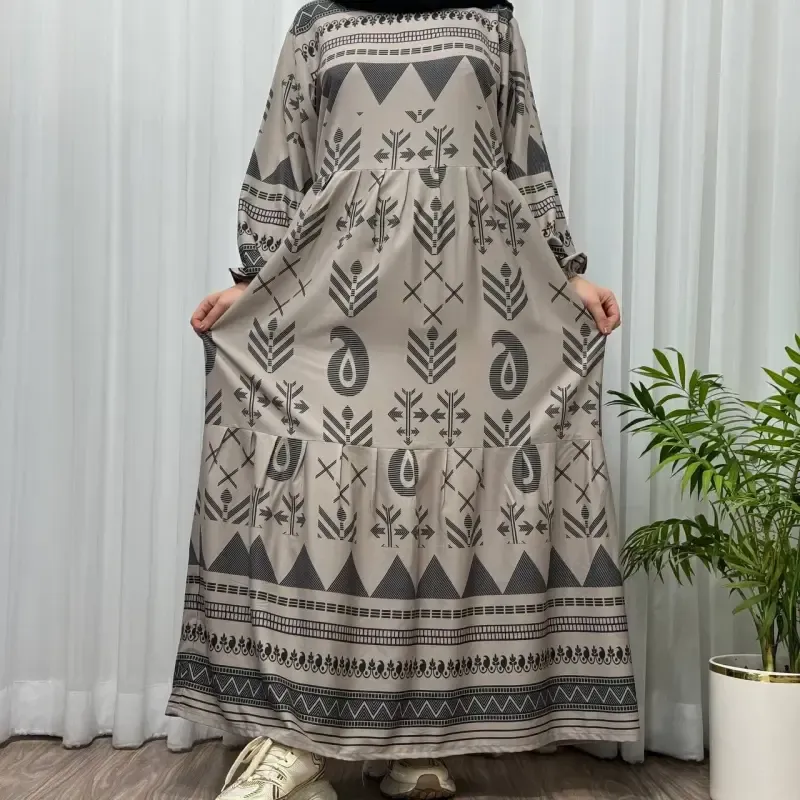 پیراهن ساحلی زنانه بوگاتی مدل ترمه آسمانی فری سایز تا 48 آبرفت و رنگ رفت ندارد - تصویر 2