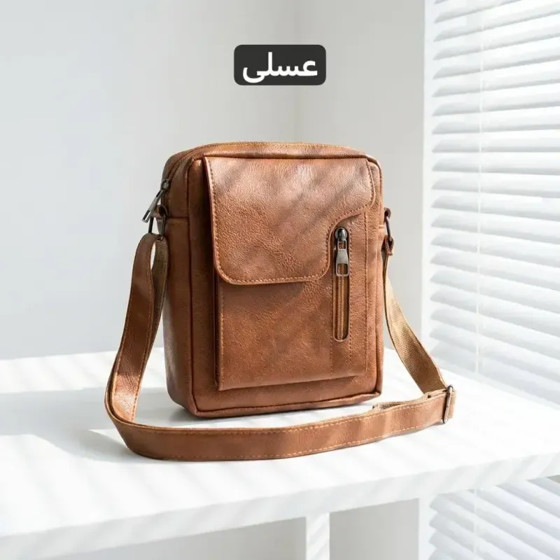 کیف مردانه چرم مصنوعی اداری و روزمره بند دار - تصویر 4