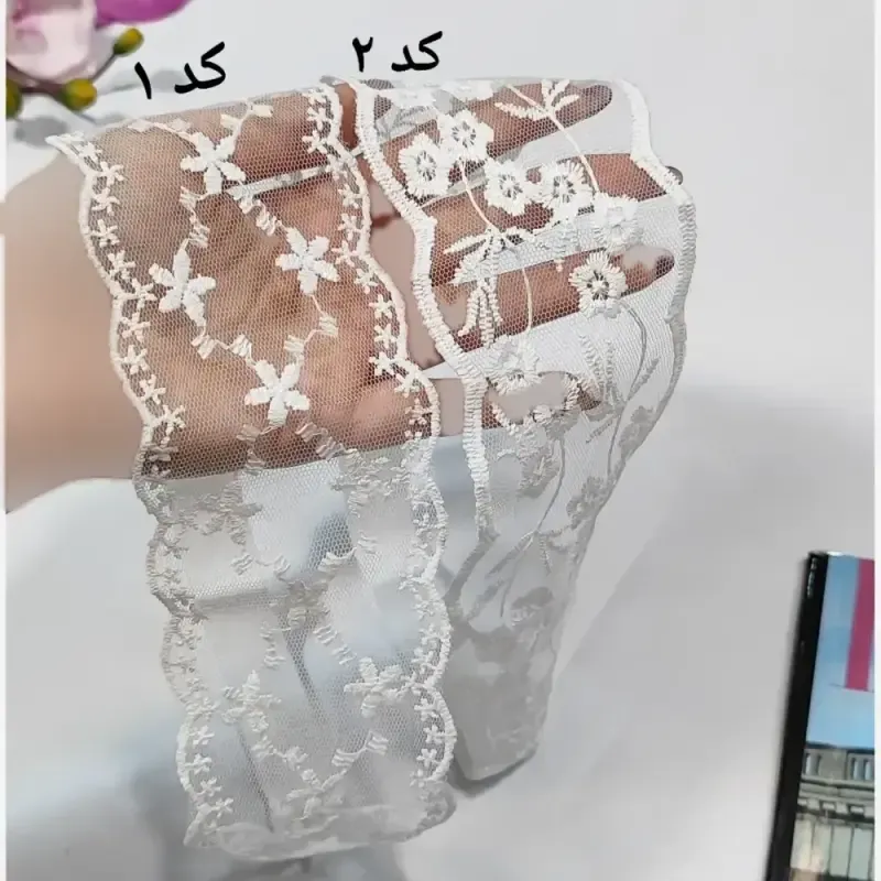 هدبند گیپوری زنانه و دخترانه تل گیپور ترند گلدوزی شده - تصویر 3