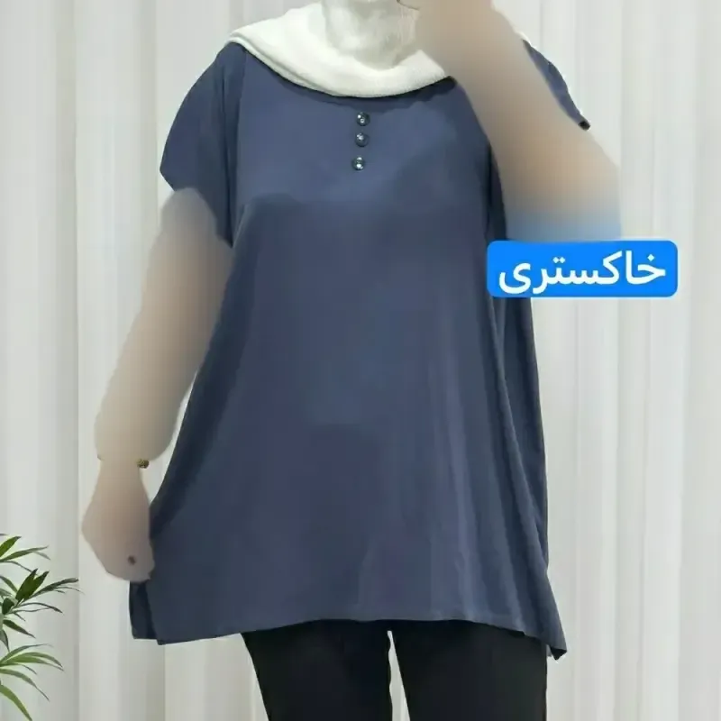 تاپ زنانه نخی ساده سایز بزرگ فری سایز مناسب تا سایز 54 - تصویر 11