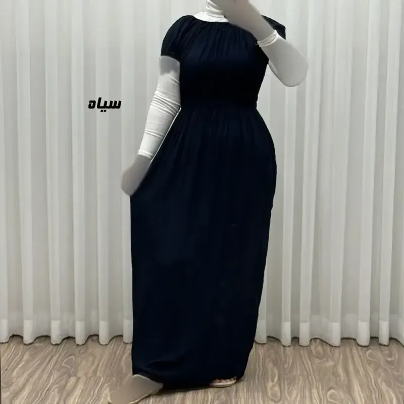پیراهن ساحلی نخی زنانه و دخترانه آستین کوتاه فری سایز مدل باربی - تصویر 5