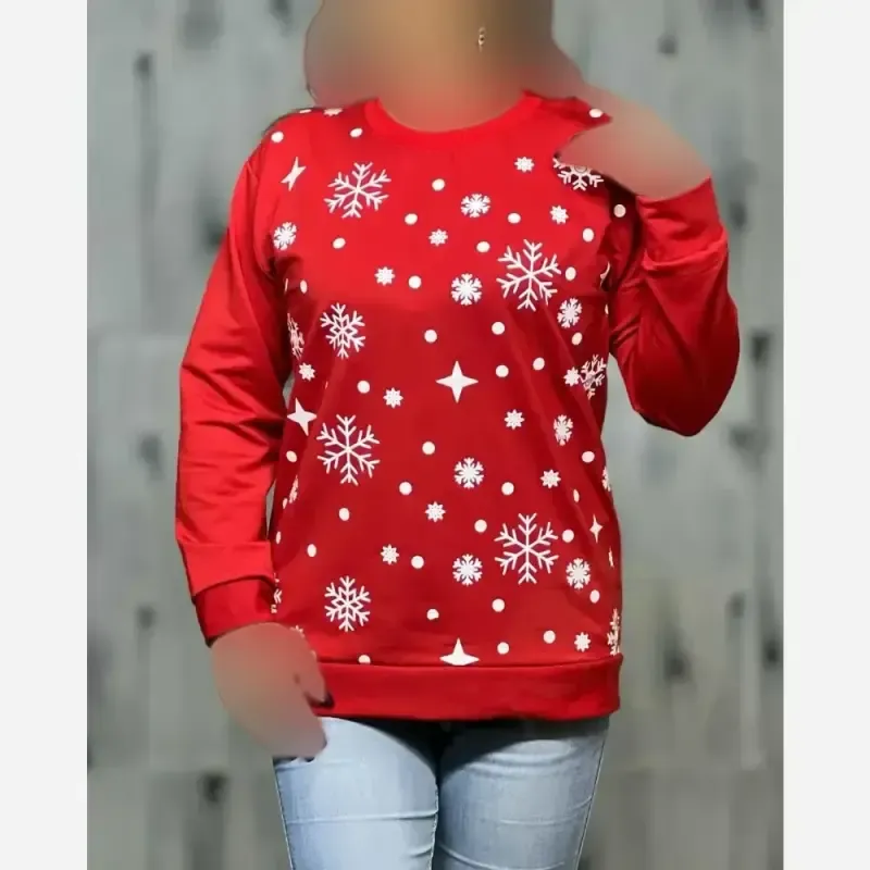بلوز زنانه یقه گرد طرح دار جنس دورس مناسب سایز 36 تا 44 - تصویر 4