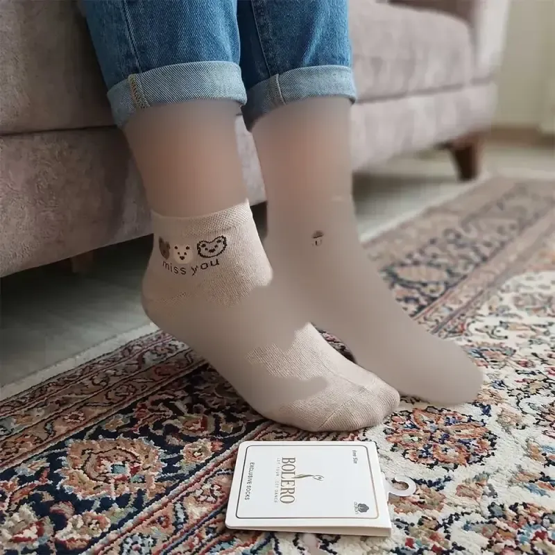 جوراب زنانه طرح تدی پنبه ای سایز 36 تا 40 - تصویر 6