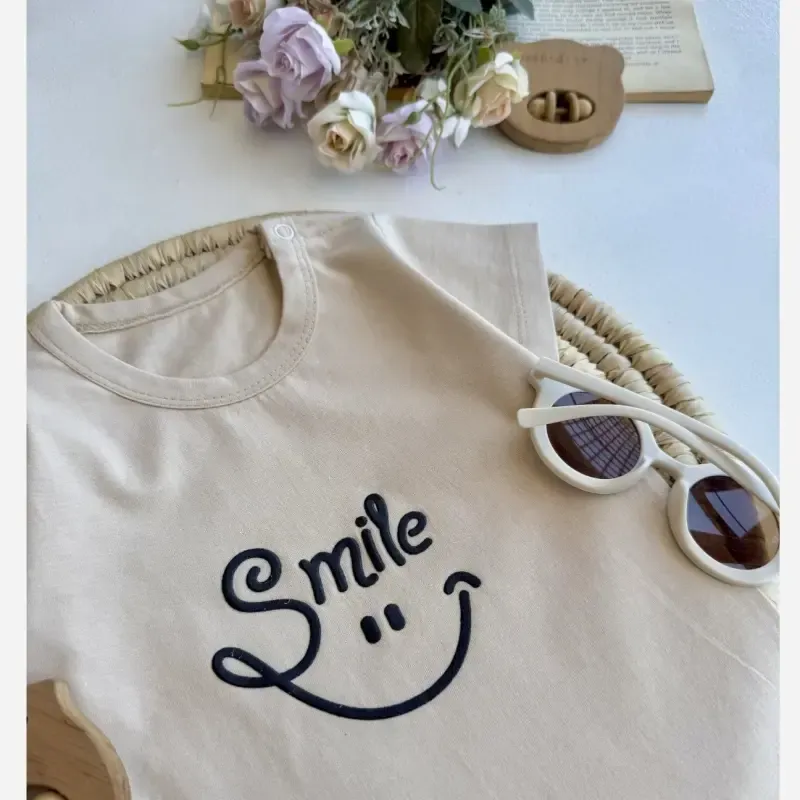 رامپر نوزادی پسرانه طرح smile جنس پنبهای لطیف سایز 6 ماه تا 3 سال - تصویر 8