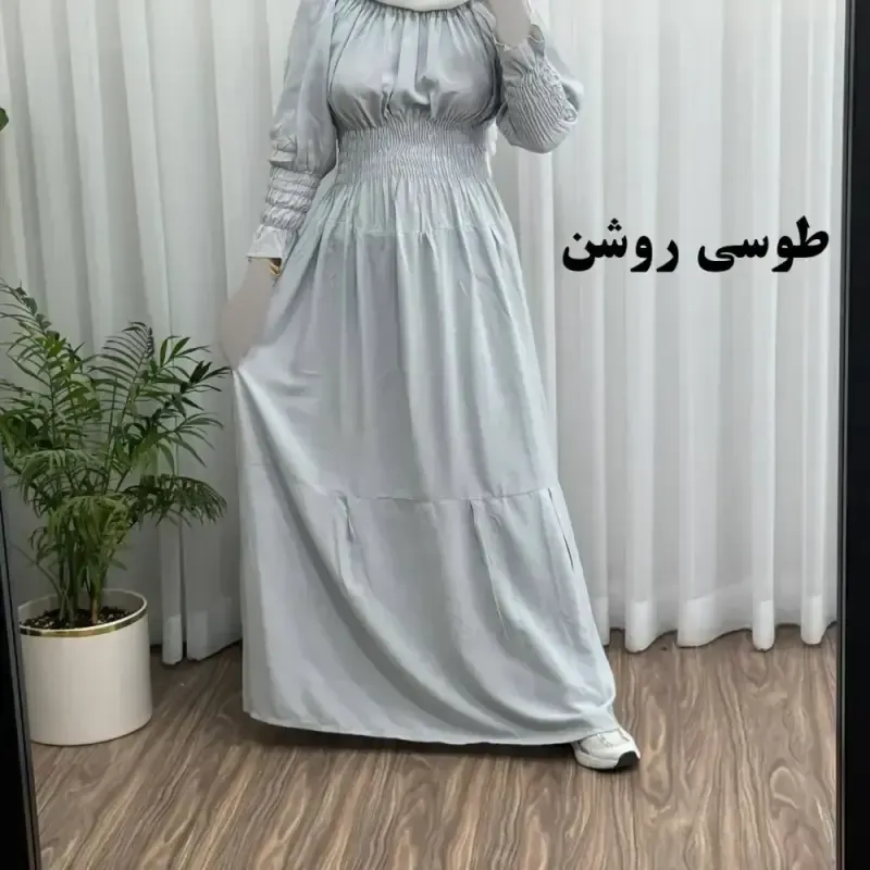 پیراهن ساحلی نخی زنانه مدل خسته فری سایز مناسب تا سایز 46 - تصویر 5