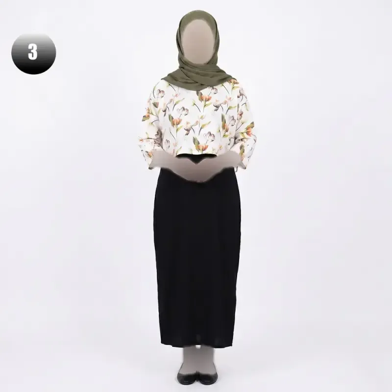 ست کراپ و سارافون زنانه طرح دار شانتون تک سایز فری سایز - تصویر 30