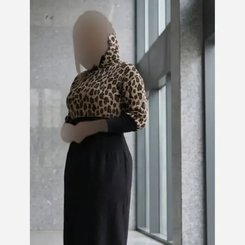 کفتان بافت زنانه طرح ساعت شنی پلنگی فری سایز پشت نخ درجه یک - تصویر 12
