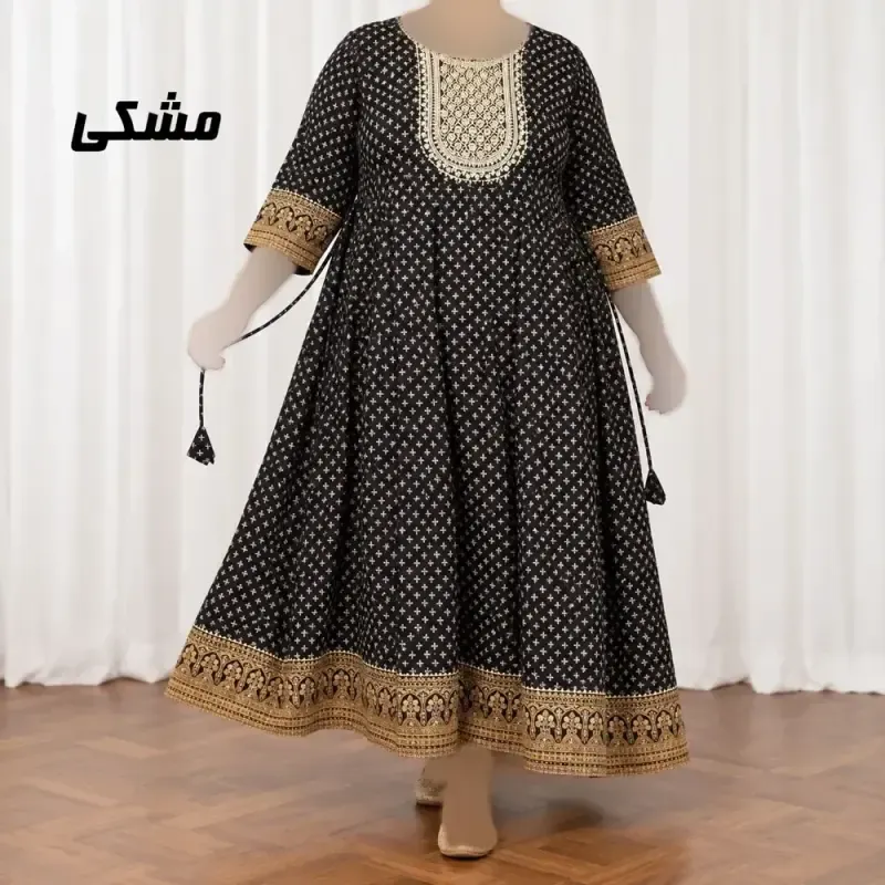 پیراهن ساحلی زنانه نخی مدل کورتای فری سایز مناسب تا 54 - تصویر 2