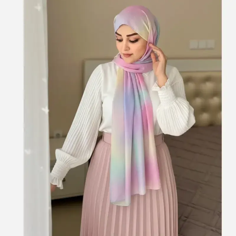 شال نخ کاستوم طرح نورا رویای پاستلی 70x200 سانتی متر - تصویر 4