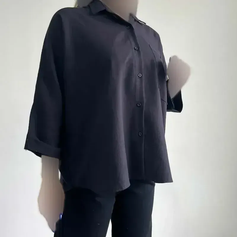 شومیز لینن خفاشی زنانه قد 67 سانت دور سینه 144 سانت کد 1365 - تصویر 7