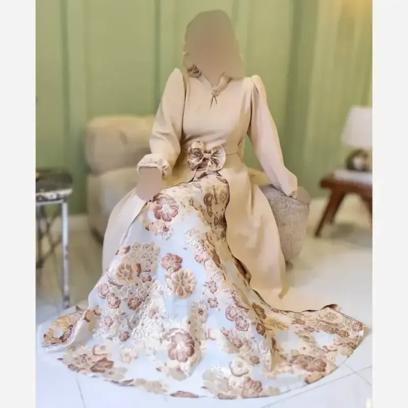 پیراهن مجلسی زنانه طرح هلینا کرپ مازراتی و ژاکارد ترک رنگ مشکی دامن قرمز سایز 5 - تصویر 19
