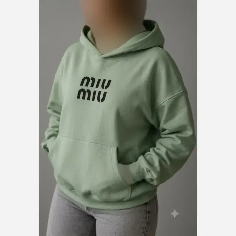 هودی زنانه دورس داخل کرکی طرح miumiu فری سایز - تصویر 3