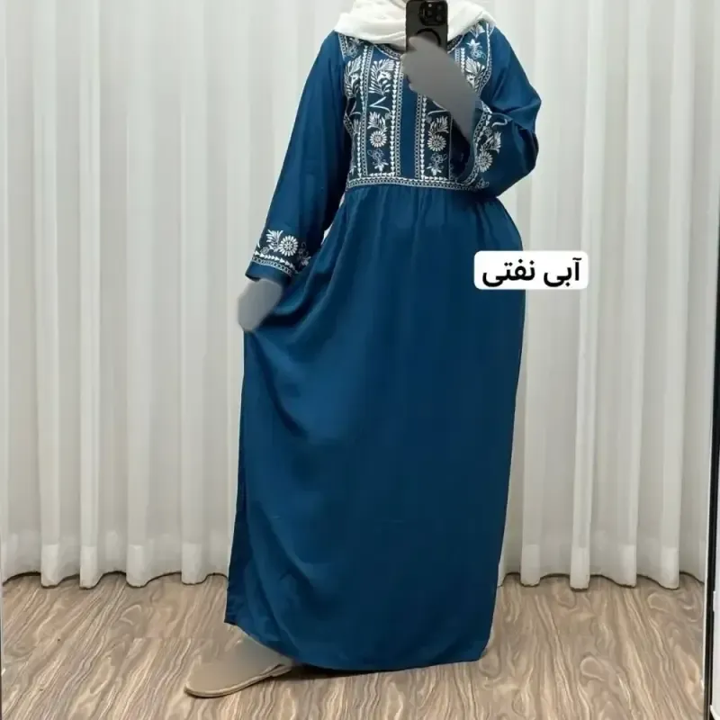 پیراهن ساحلی نخی زنانه مدل الهه فری سایز مناسب تا 44 با کمربند - تصویر 5