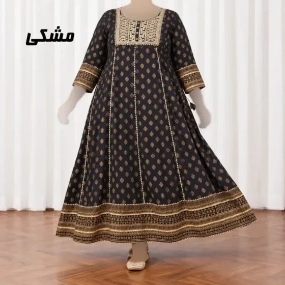پیراهن ساحلی زنانه نخی مدل کورتای فری سایز مناسب تا 52 کمربند دار
